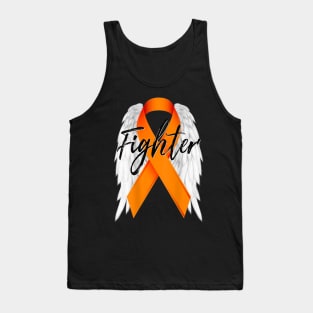 Leukemia Cancer Shirt Survivor Fighter Wings Orange Ribbon Tank Top